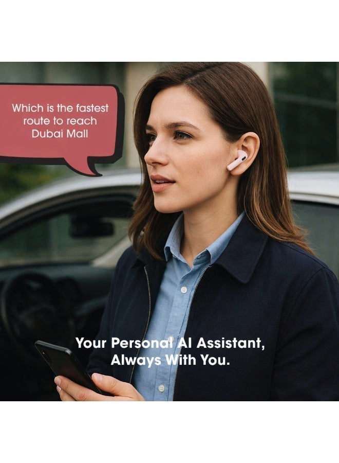 Xcell سماعات الأذن الذكية Xcell SOUL-AI – ترجمة مكالمات حية وفيديو بأكثر من 160 لغة، مساعد ذكي، ترجمة صور وصوت، صوت عالي الجودة بلوتوث 5.4، بطارية 6 ساعات، ضمان 2 سنة (وردي) - Image 2